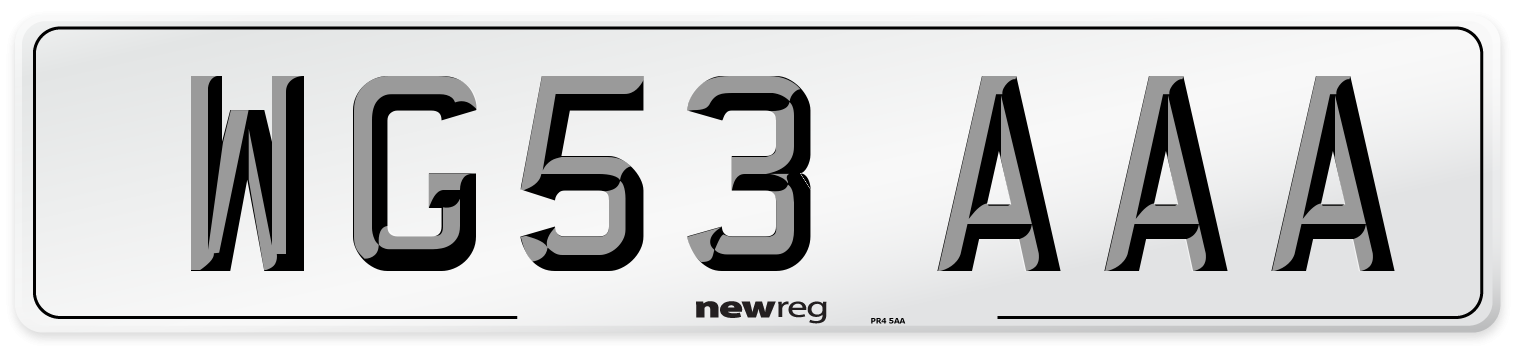 WG53 AAA Number Plate from New Reg
